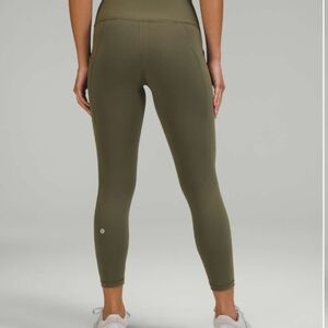 Lululemon Wunder Train High-Rise Tight With Pockets 25",size 2, Carob Brown